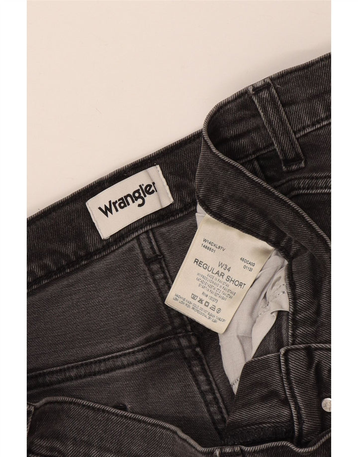 Pantaloncini di jeans vestibilità regolare da uomo Wrangler W34 grande cotone grigio