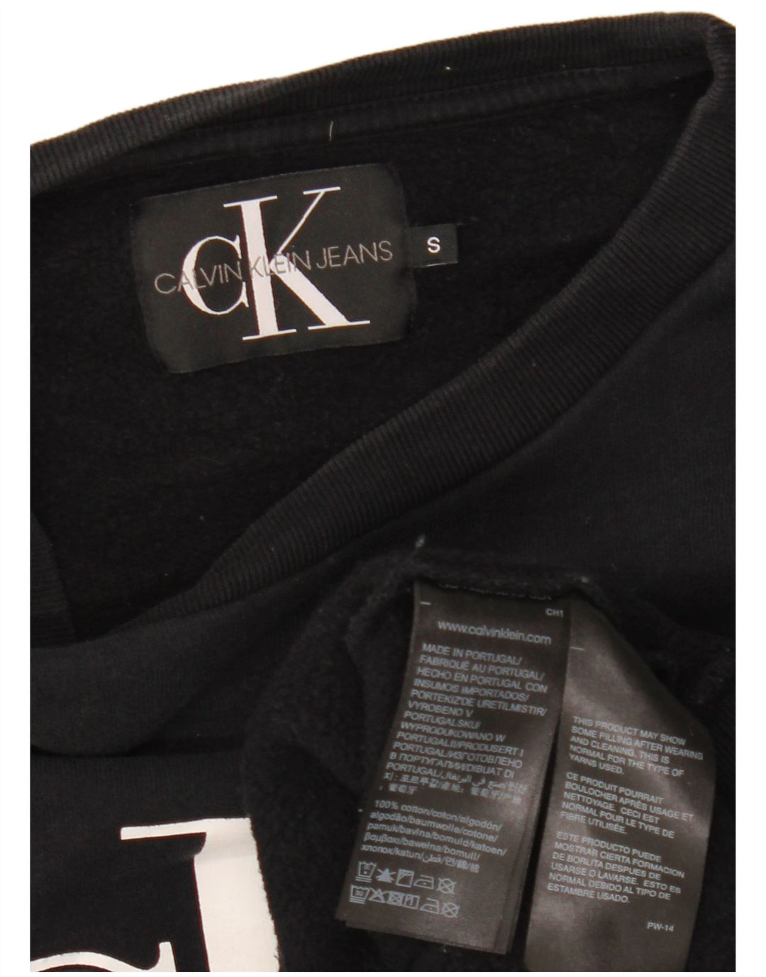 Calvin Klein Jeans Felpa grafica da uomo Maglione piccolo cotone nero