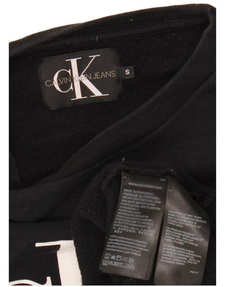Calvin Klein Jeans Felpa grafica da uomo Maglione piccolo cotone nero