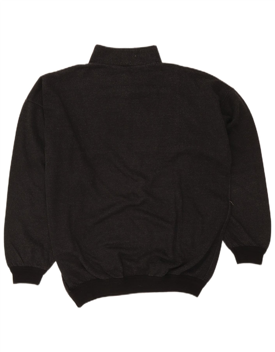 Felpa vintage da uomo con zip a 1/4, maglione grande, grigio retrò screziato