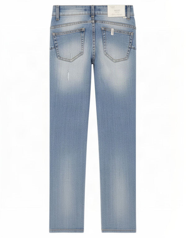 Jeans dritti invecchiati da donna Liu Jo W24 L26 Blu