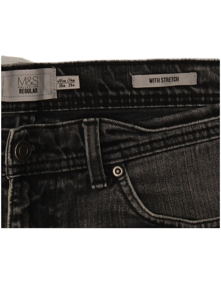 Jeans dritti regolari da uomo Marks & Spencer W36 L29 Grigi