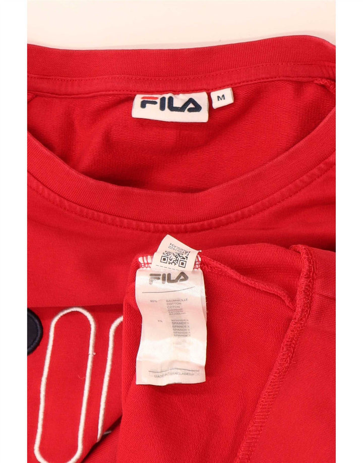 Felpa grafica da uomo Fila Maglione rosso medio in cotone