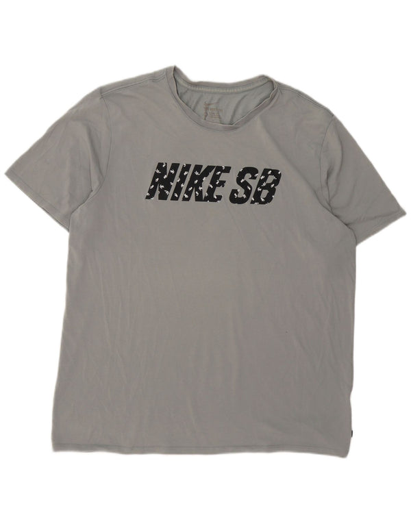 T-shirt grafica Nike da uomo con taglio atletico, 2XL, grigio chiazzato