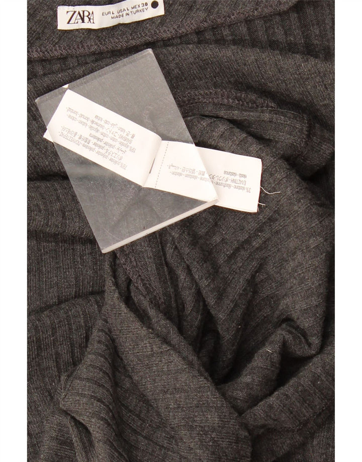 Top monospalla da donna Zara UK 14 grande poliestere grigio