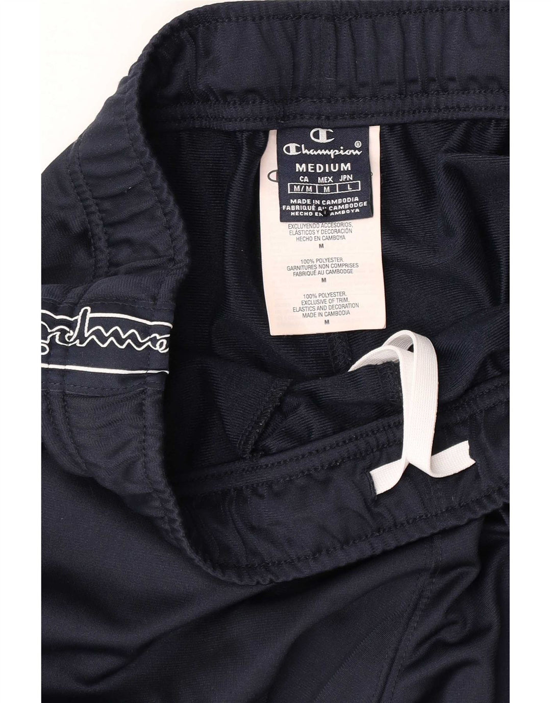 Pantaloni da tuta con grafica da uomo Champion, pantaloni da jogging, poliestere medio blu navy