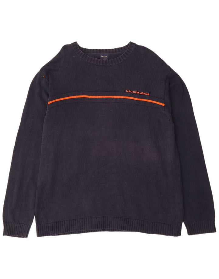 Maglione maglione girocollo da uomo NAUTICA 2XL cotone blu navy