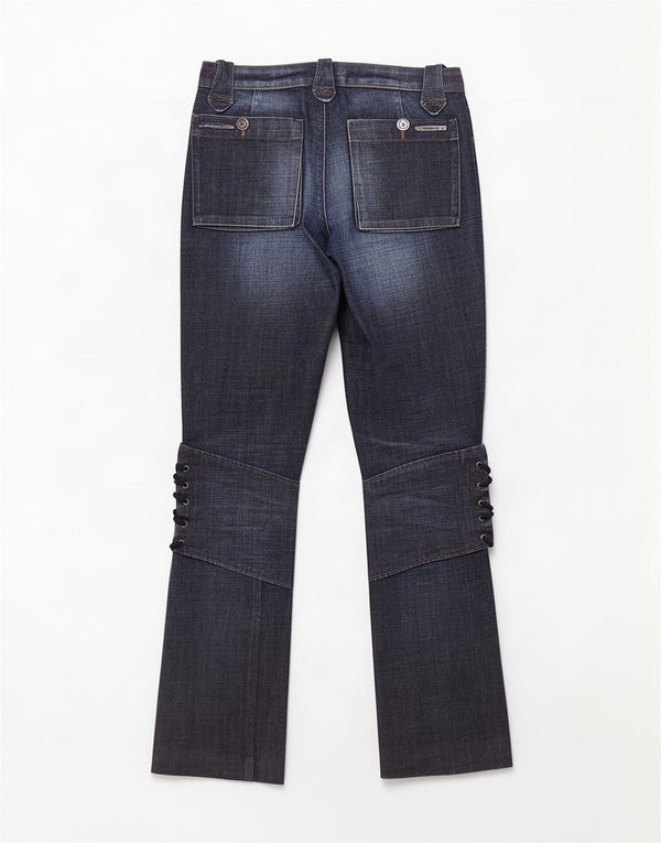 Armani Jeans Bootcut da donna UK 12 Medio W30 L31 Blu Cotone