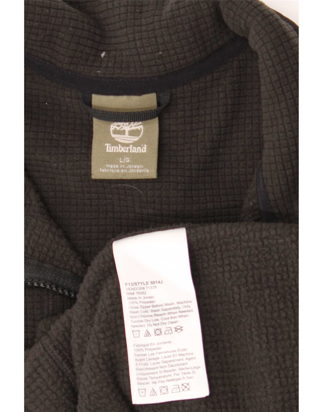 Timberland Maglione in pile da uomo con zip e collo grande poliestere nero