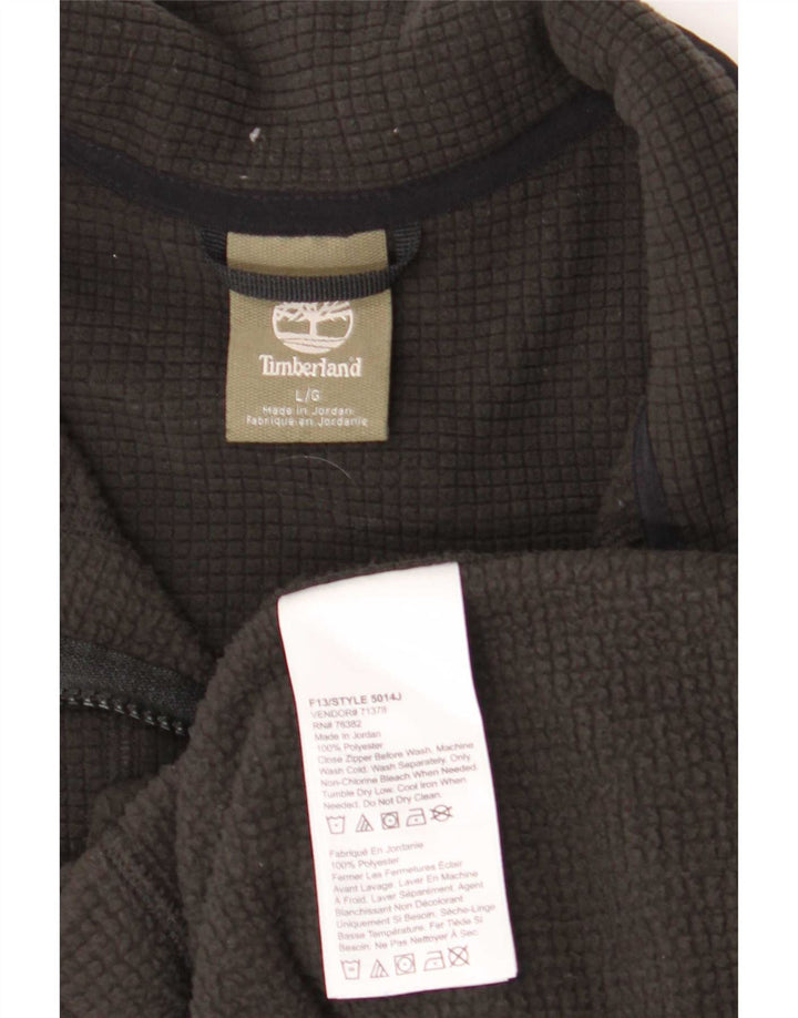 Timberland Maglione in pile da uomo con zip e collo grande poliestere nero