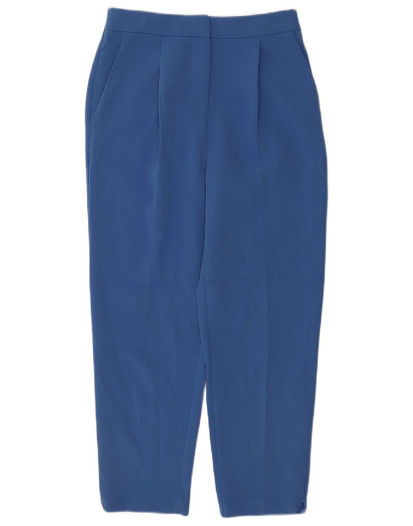 Pantaloni corti da donna a vita alta Topshop con pegging UK 8 piccoli W26 L25 blu
