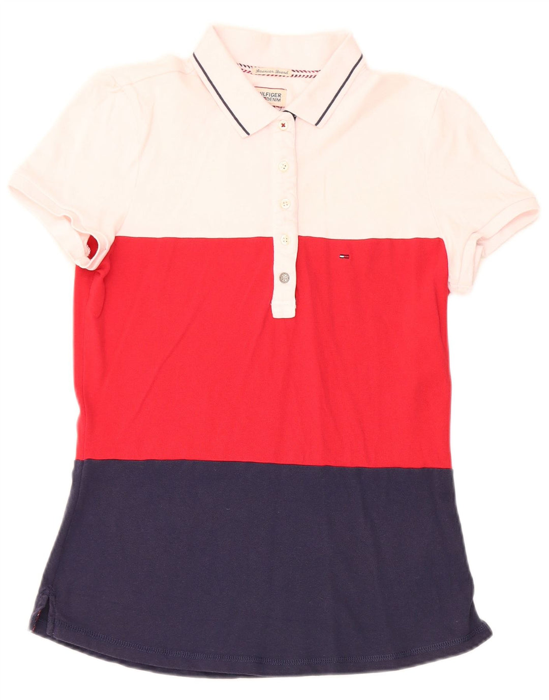 Polo da donna Tommy Hilfiger UK 12 Medium multicolore Colourblock