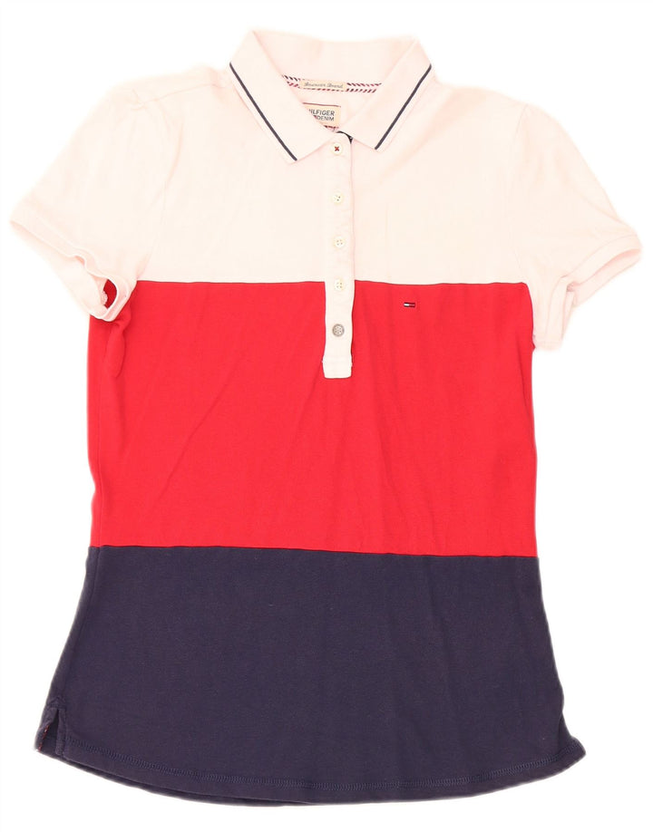 Polo da donna Tommy Hilfiger UK 12 Medium multicolore Colourblock