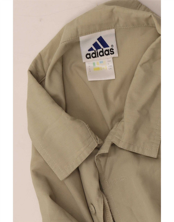 Maglia a maniche corte da uomo Adidas UK 44/46 Large Poliestere kaki