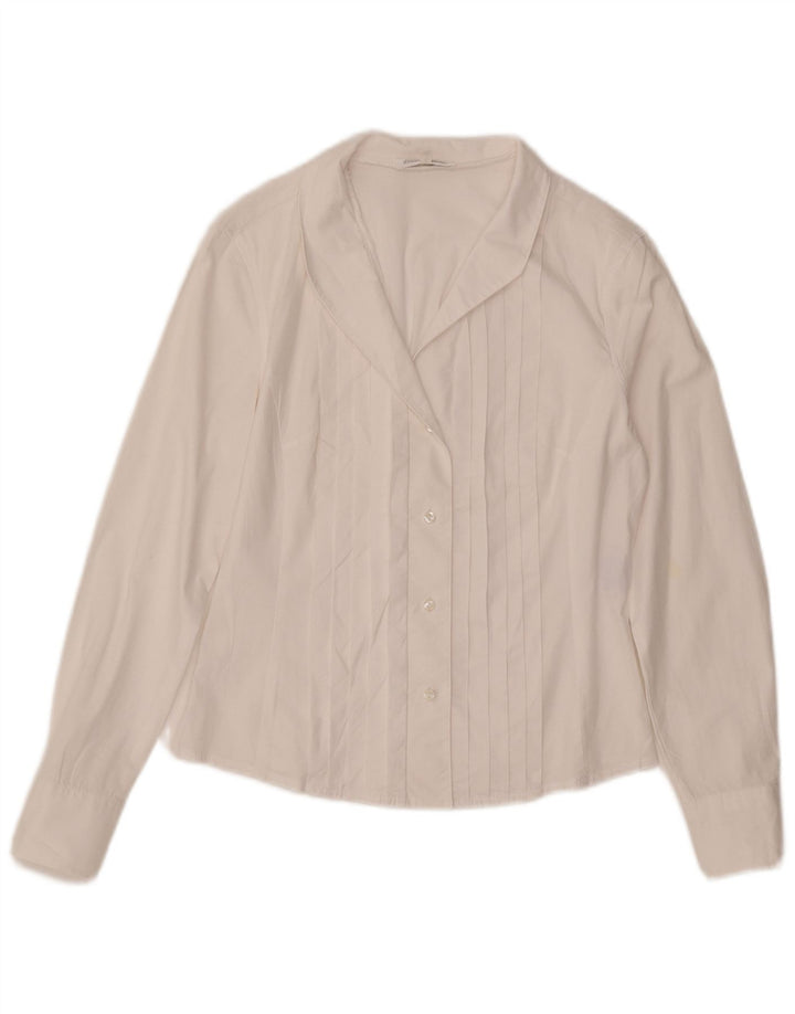 NARACAMICIE Camicia da smoking da donna UK 12 Cotone bianco medio