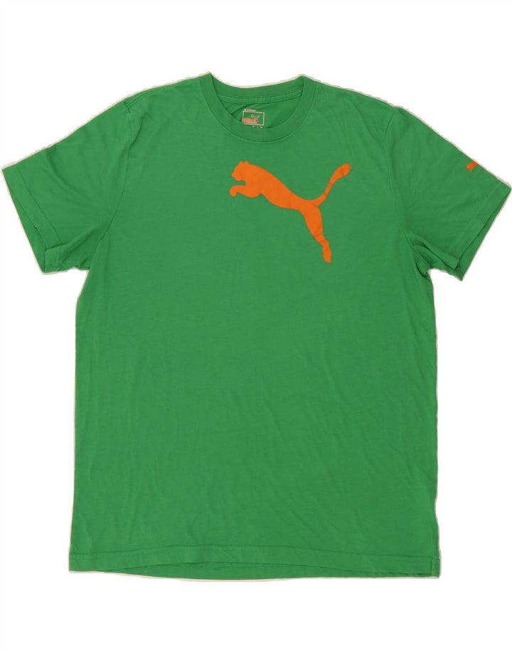 PUMA Mens Graphic T-Shirt Top Large Green Vintage Puma and Second-Hand Puma from Messina Hembry 