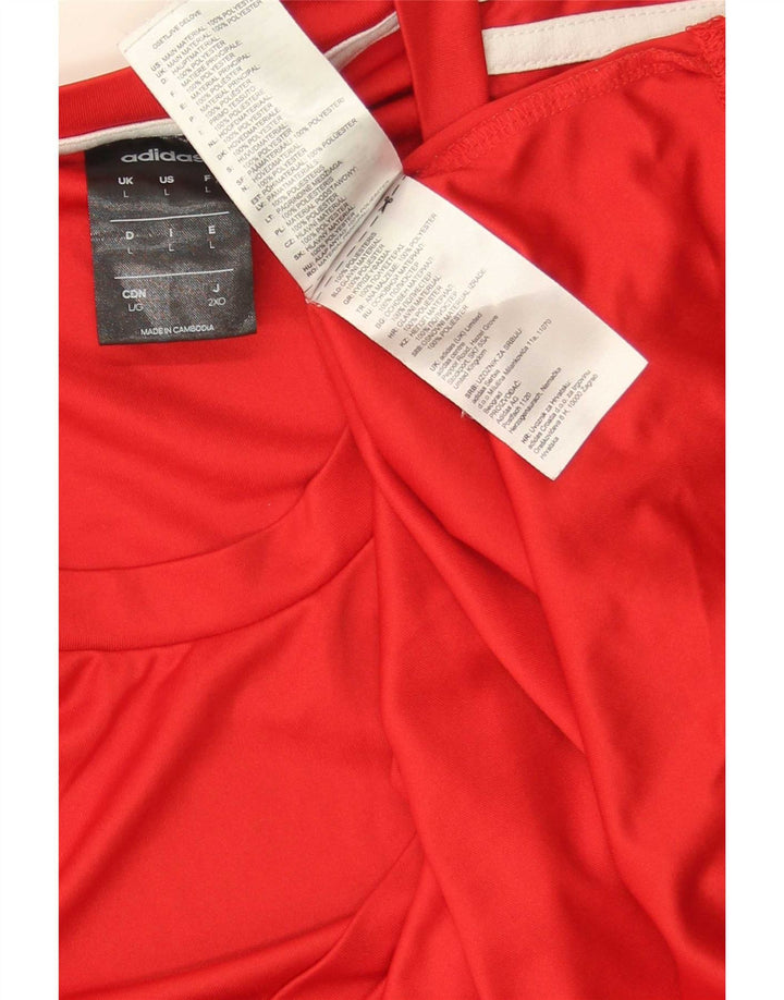 T-shirt Adidas Climalite da uomo, grande, in poliestere rosso