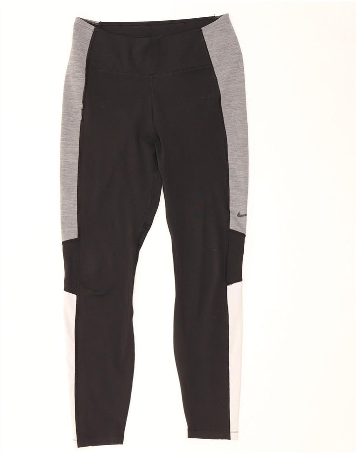 Leggings Nike Dri Fit da donna UK 12 Medium Black Colourblock in poliestere