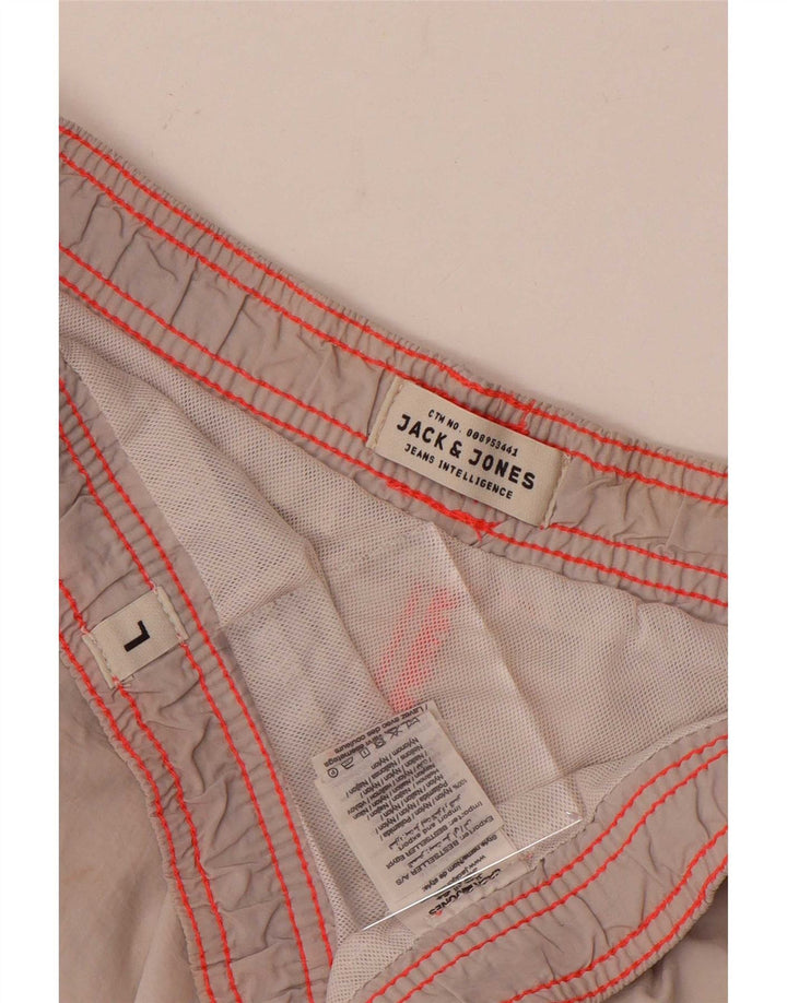 Pantaloncini da bagno da uomo Jack & Jones grandi in nylon grigio