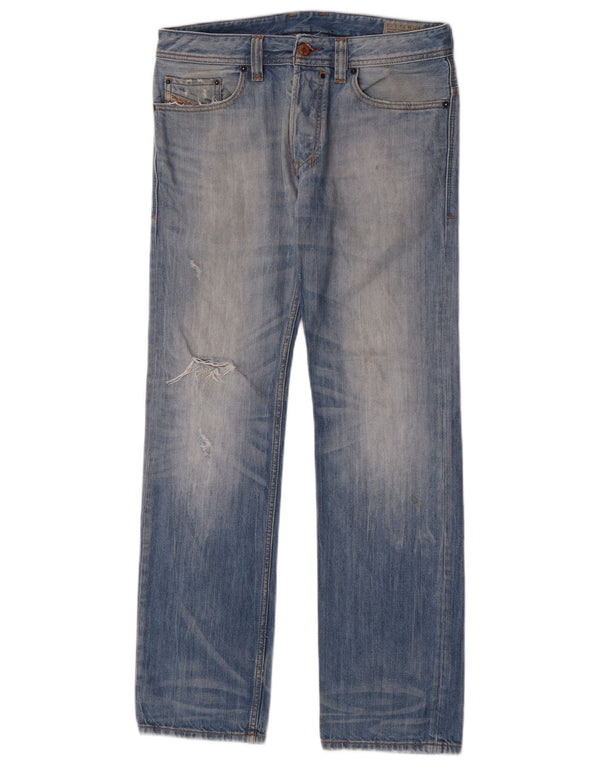 Diesel Uomo Safado Regular Slim Jeans Dritti W30 L30 Cotone Blu