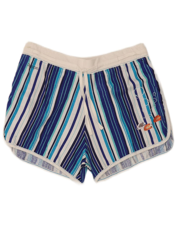 Pantaloncini sportivi grafici da donna Kappa UK 14 cotone a righe grandi blu
