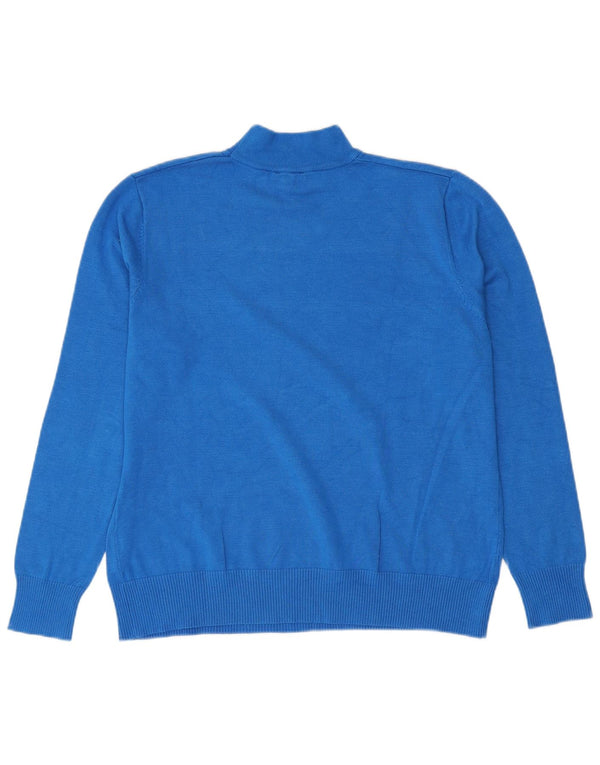 Maglione maglione da donna CASAMIA con collo alto UK 16 grande viscosa blu
