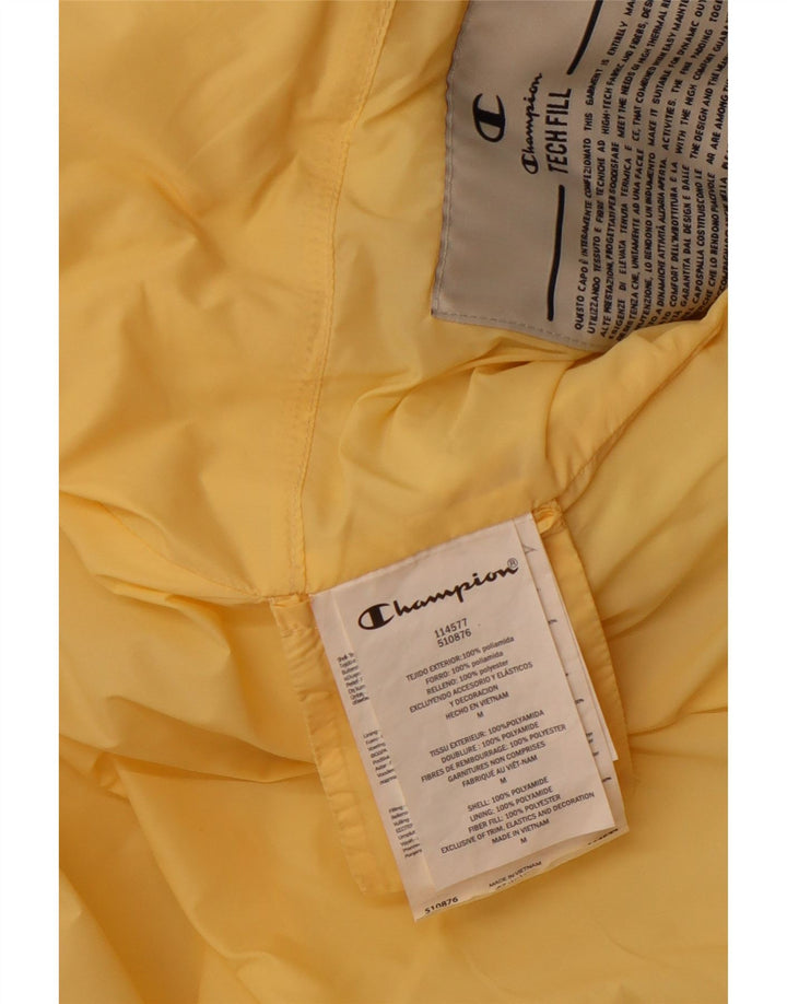 CHAMPION Giacca imbottita con cappuccio corta da donna UK 14 Poliammide giallo medio