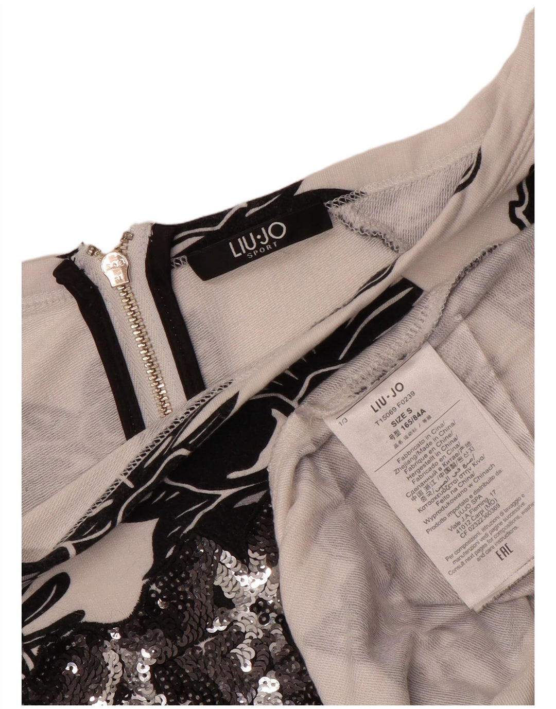 Felpa da donna LIU JO UK 10 piccola viscosa floreale bianca