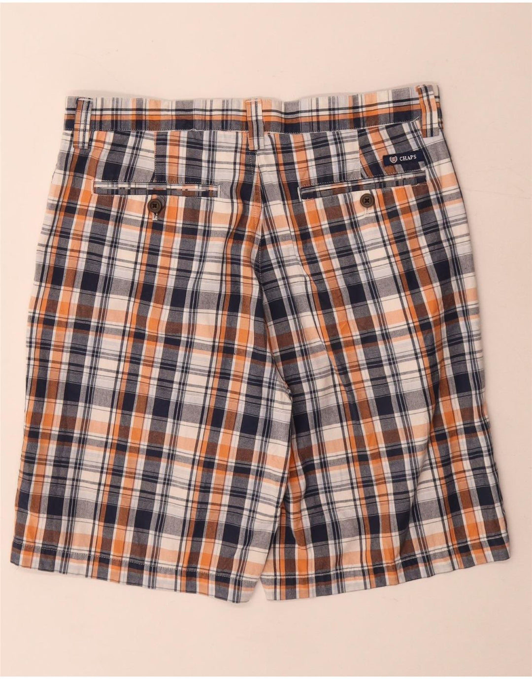 Pantaloncini chino da uomo Chaps W32 medio blu navy a quadri