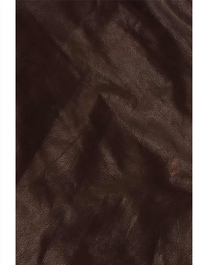 Giacca in pelle vintage da uomo IT 50 grande in pelle marrone