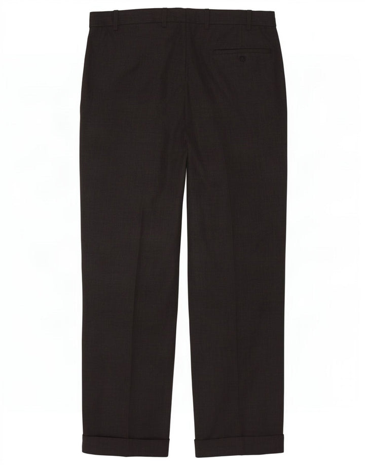 Pantaloni da abito con pegging elasticizzati da uomo Marks & Spencer W36 L31 poliestere grigio