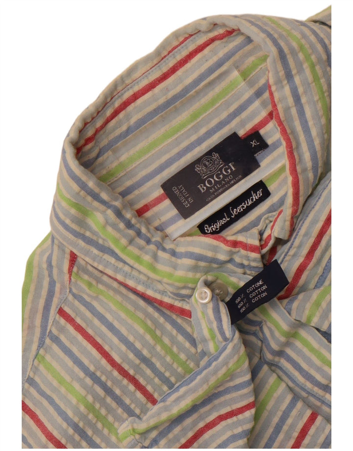 Camicia Boggi Uomo XL Cotone Gessato Multicolore