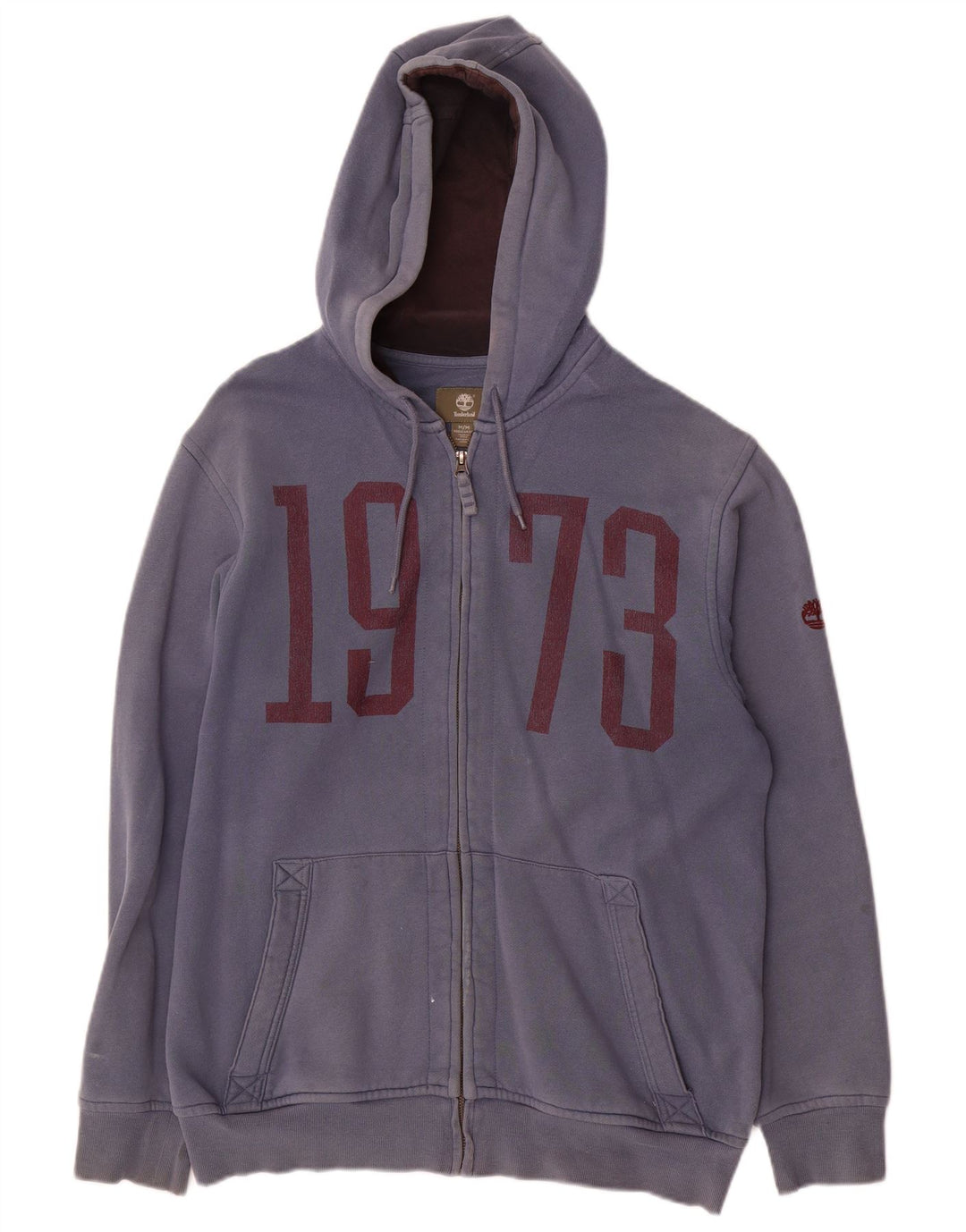 Timberland Maglione con cappuccio e zip con vestibilità regolare grafica da uomo blu navy medio