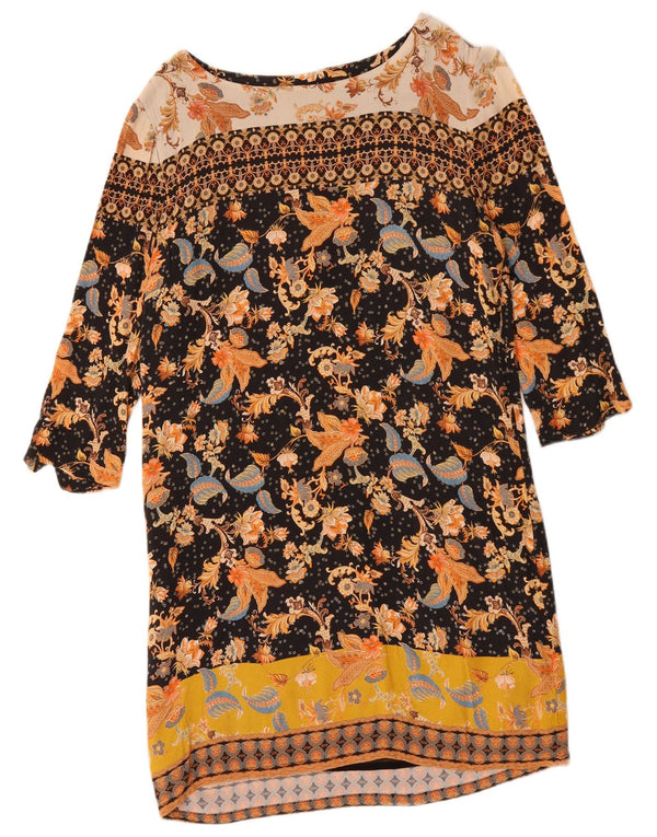 DESIGUAL Abito da donna a trapezio con maniche a 3/4 EU 42 Grande floreale multicolore