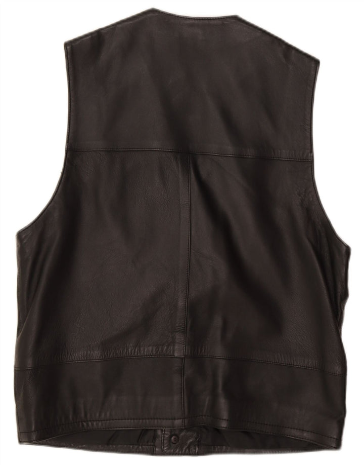 Gilet in pelle da uomo Gurtex IT 48 medio in pelle nera