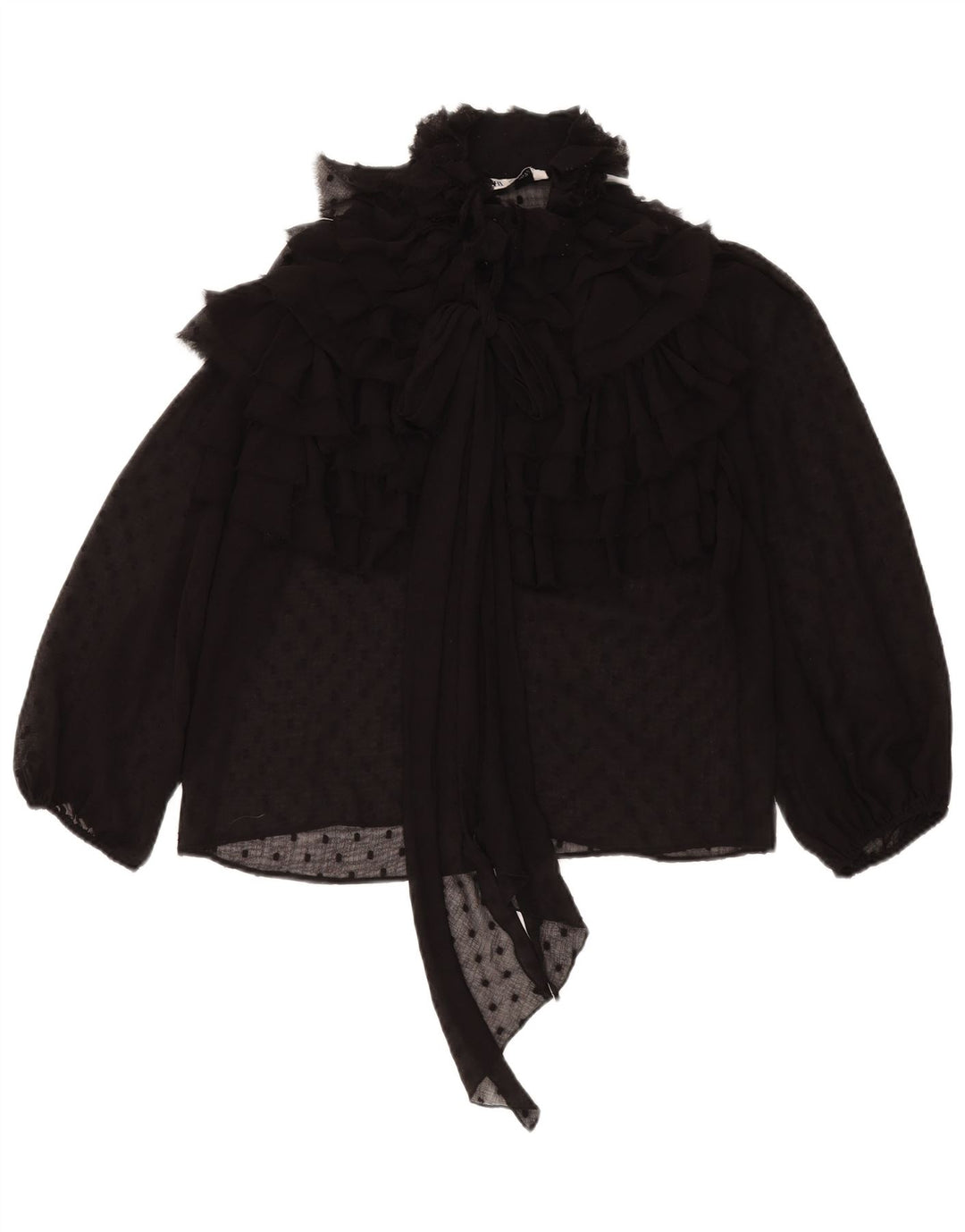 Blusa oversize da donna Zara Top UK 10 piccola nera maculata