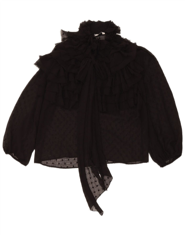 Blusa oversize da donna Zara Top UK 10 piccola nera maculata