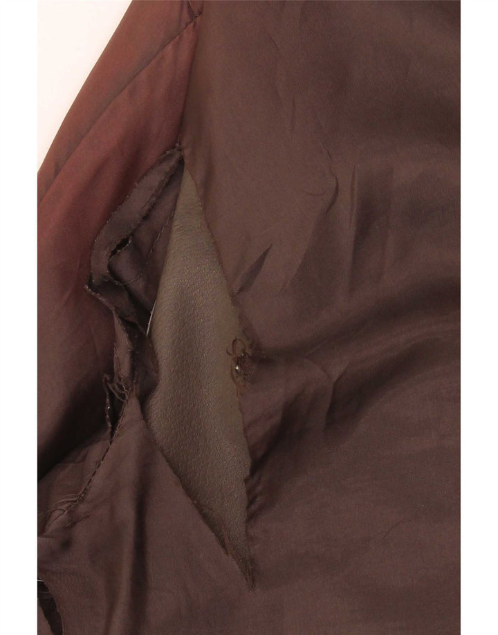 ELENA MIRO Giacca in pelle scamosciata oversize da donna UK 14 Large Marrone Pelle