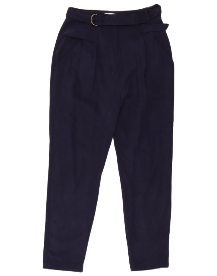 Pantaloni casual con pegging da donna WHISTLES UK 12 Medium W30 L28 Blu navy
