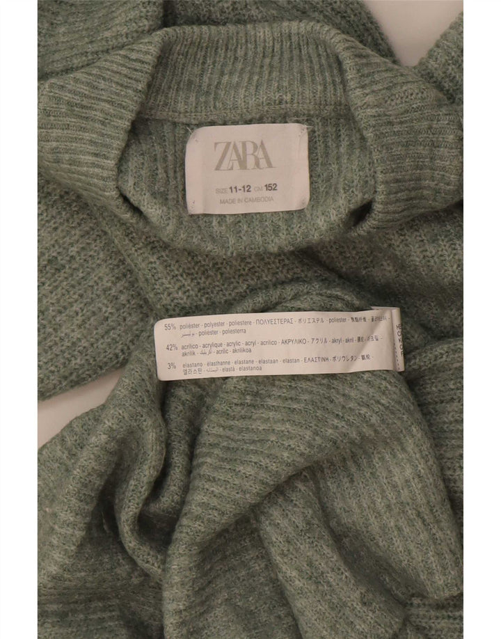 Maglione maglione girocollo da ragazzo Zara 11-12 anni poliestere verde