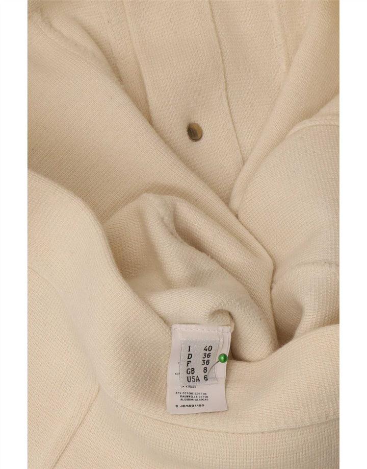 Maglione cardigan da donna Moschino UK 8 Small Off White Wool