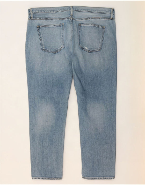 Gap Womens Boyfriend Distressed Relaxed Fit Straight Jeans W33 L26 Blue