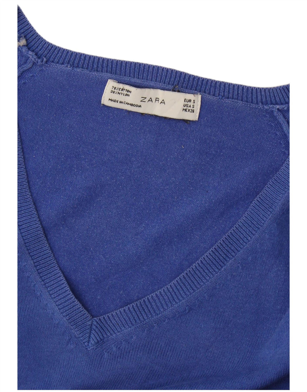 Maglione Zara da donna con scollo a V UK 10 piccolo blu