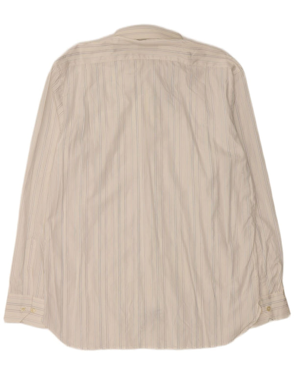 MASSIMO DUTTI Mens Shirt Size 43 Large White Striped Cotton