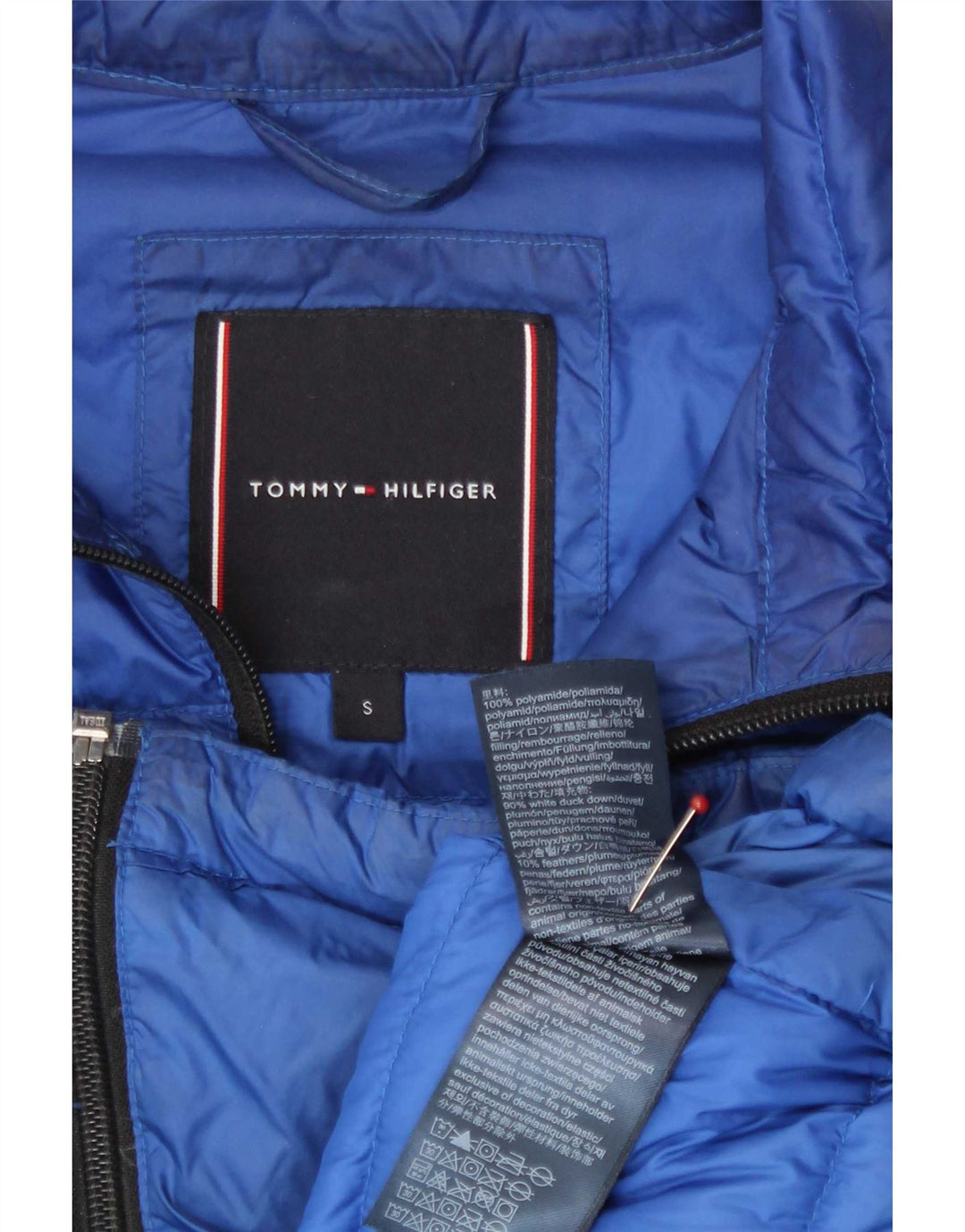 Giacca imbottita da uomo Tommy Hilfiger UK 36 Small Blu Poliammide