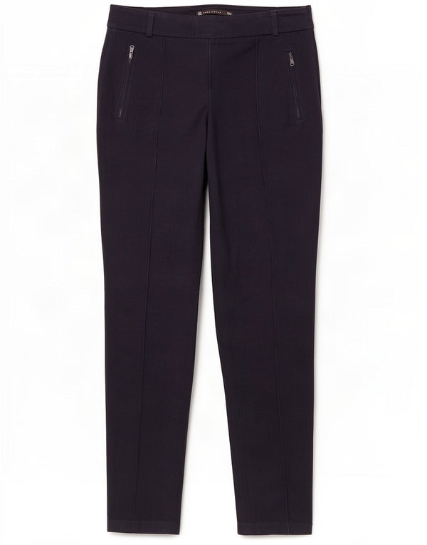 Zara Womens Skinny Casual Trousers Small W26 L29 Navy Blue