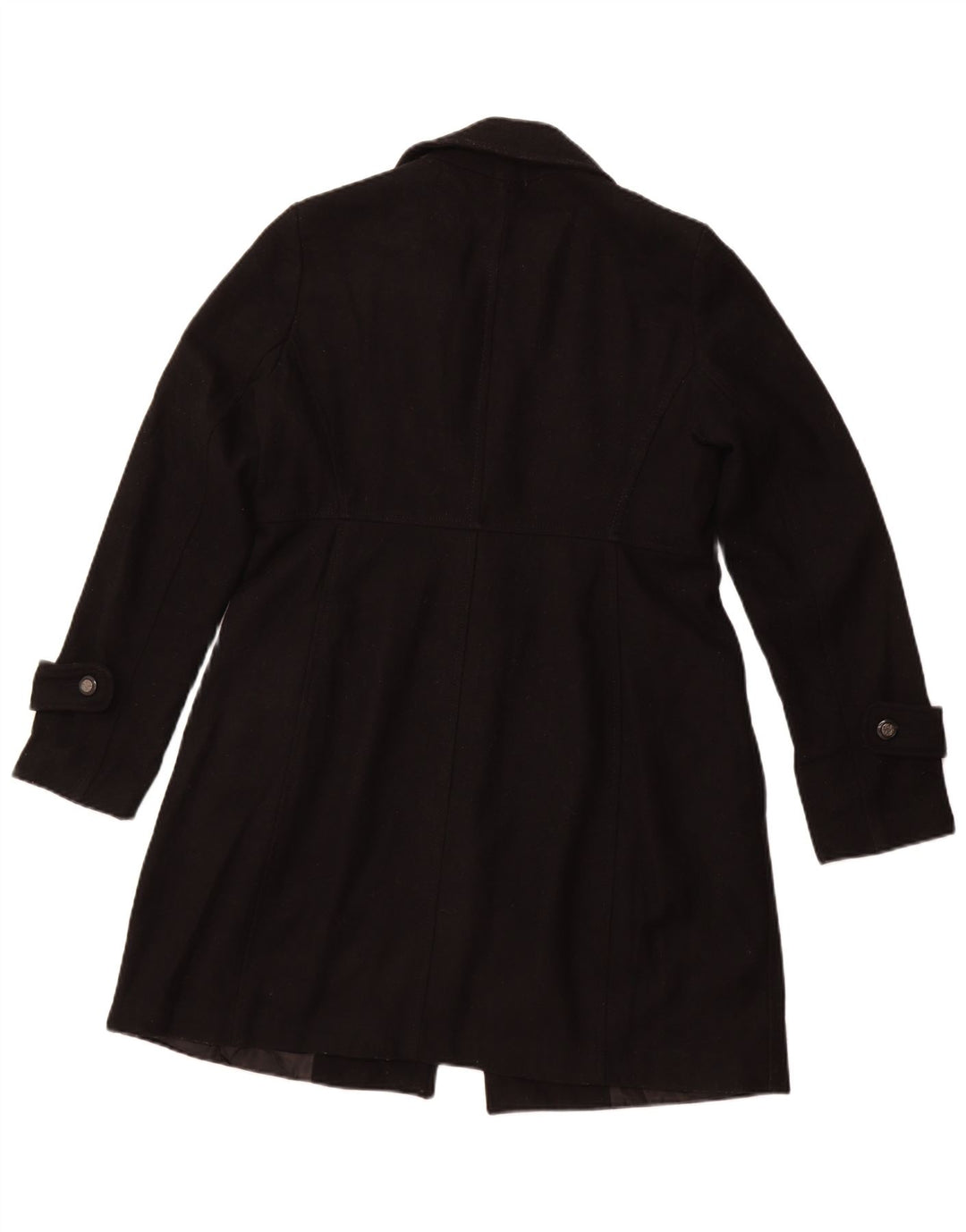 Cappotto ZARA Donna UK 14 Large Nero Lana
