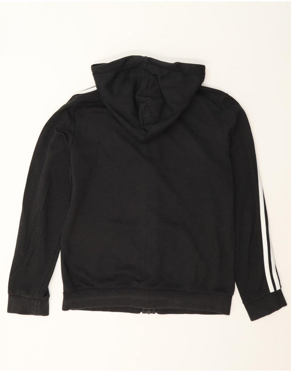 Maglione con cappuccio e zip da donna Adidas UK 12/14 Cotone nero medio