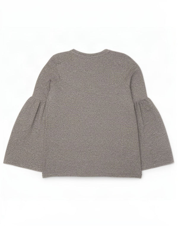 Top Zara Trafaluc da donna a maniche lunghe UK 10 piccolo grigio chiazzato