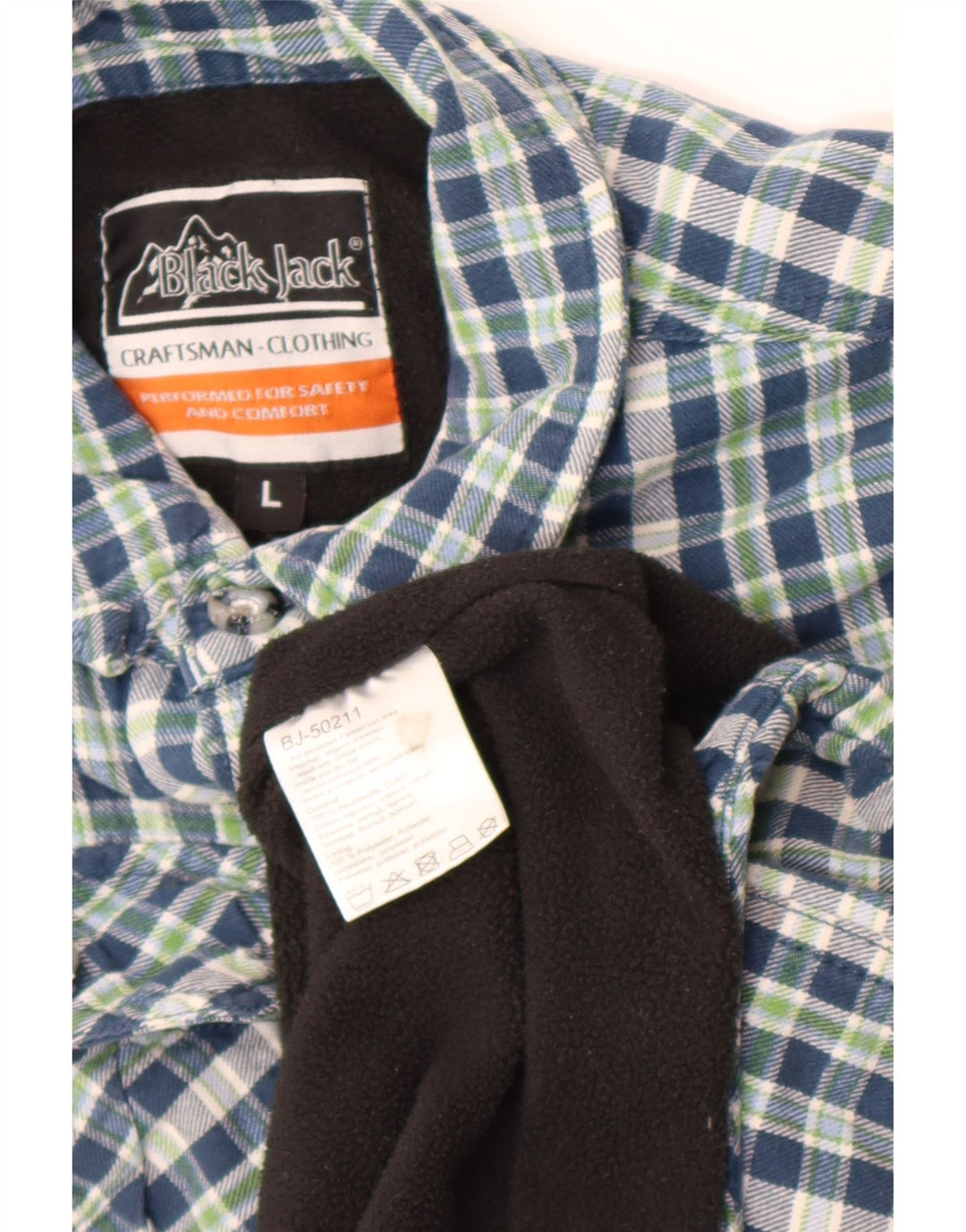 Black Jack Camicia da uomo in flanella da boscaiolo, grande cotone a quadri blu